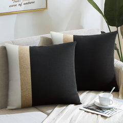 JASEN Black and White Decorative Jute Cushion Cover - 99 Bedding Store