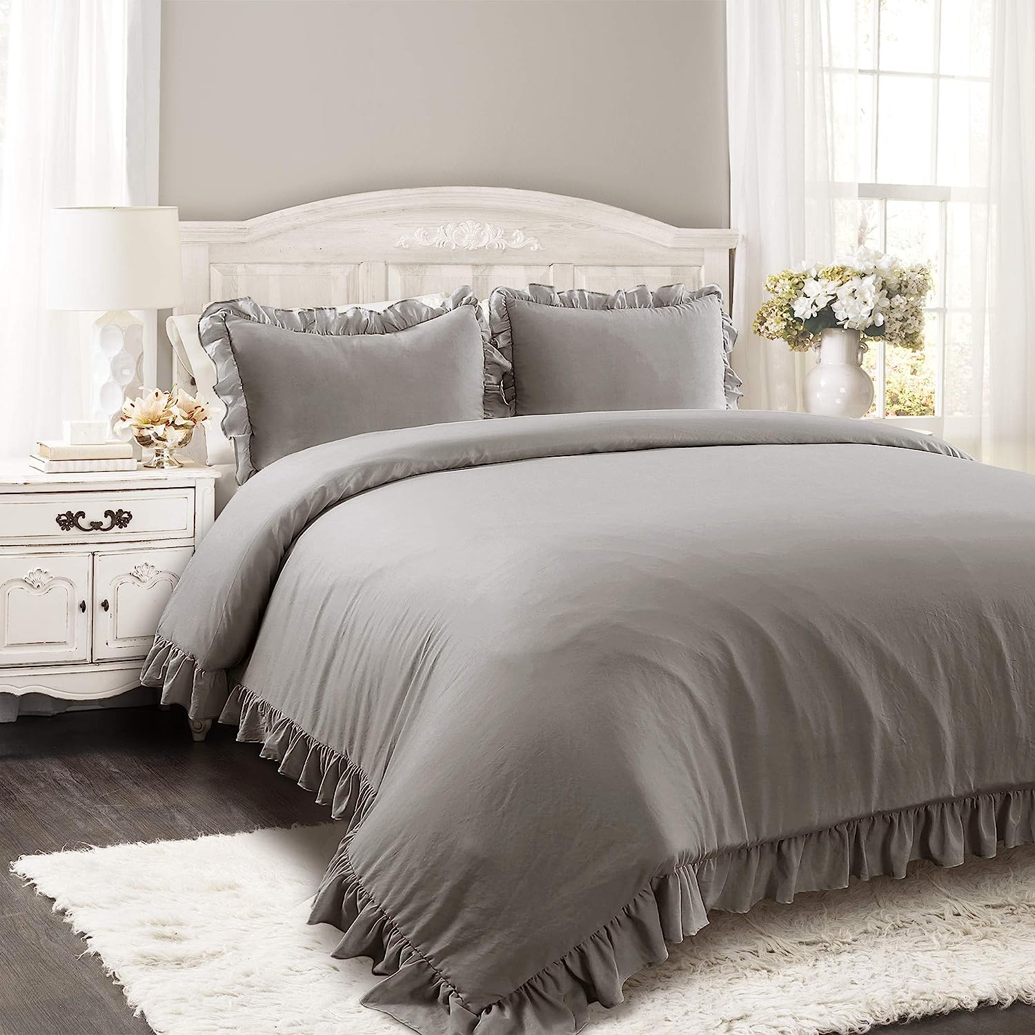 Luxury Cotton Frilled Duvet Cover Set - Beige - 99 Bedding Store