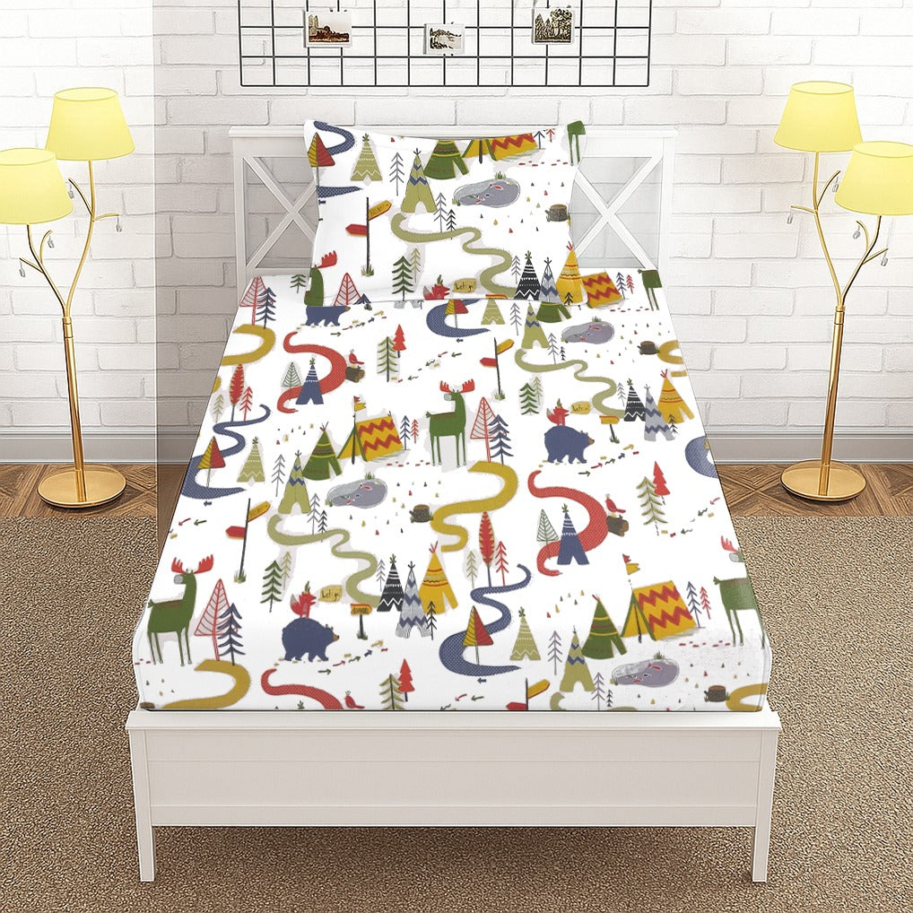 Safari Park Printed Kids Fitted Sheet set