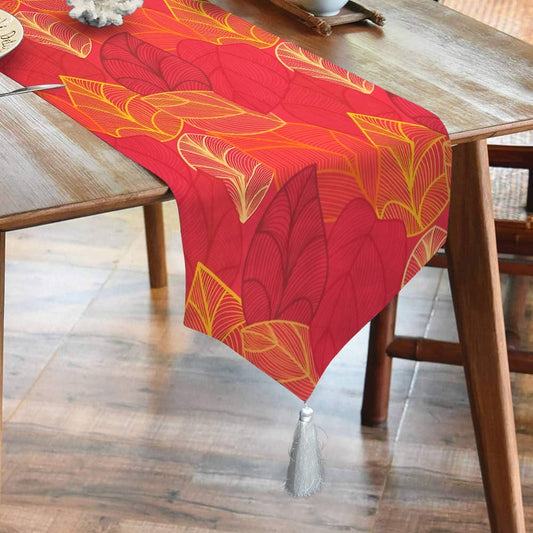 Durable Cotton Printed Table Runner With Tesal - Abis Red