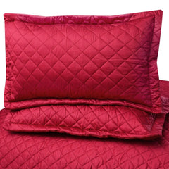 3 PCS LUXURY COTTON SATIN BEDSPREAD - RED - 99 Bedding Store