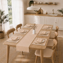 Luxury Cotton Dinning Set With Cute Pom poms