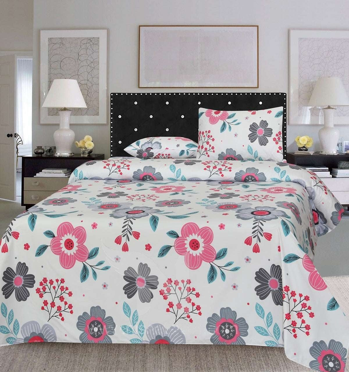 Printed Double Bed sheet Set Amelia