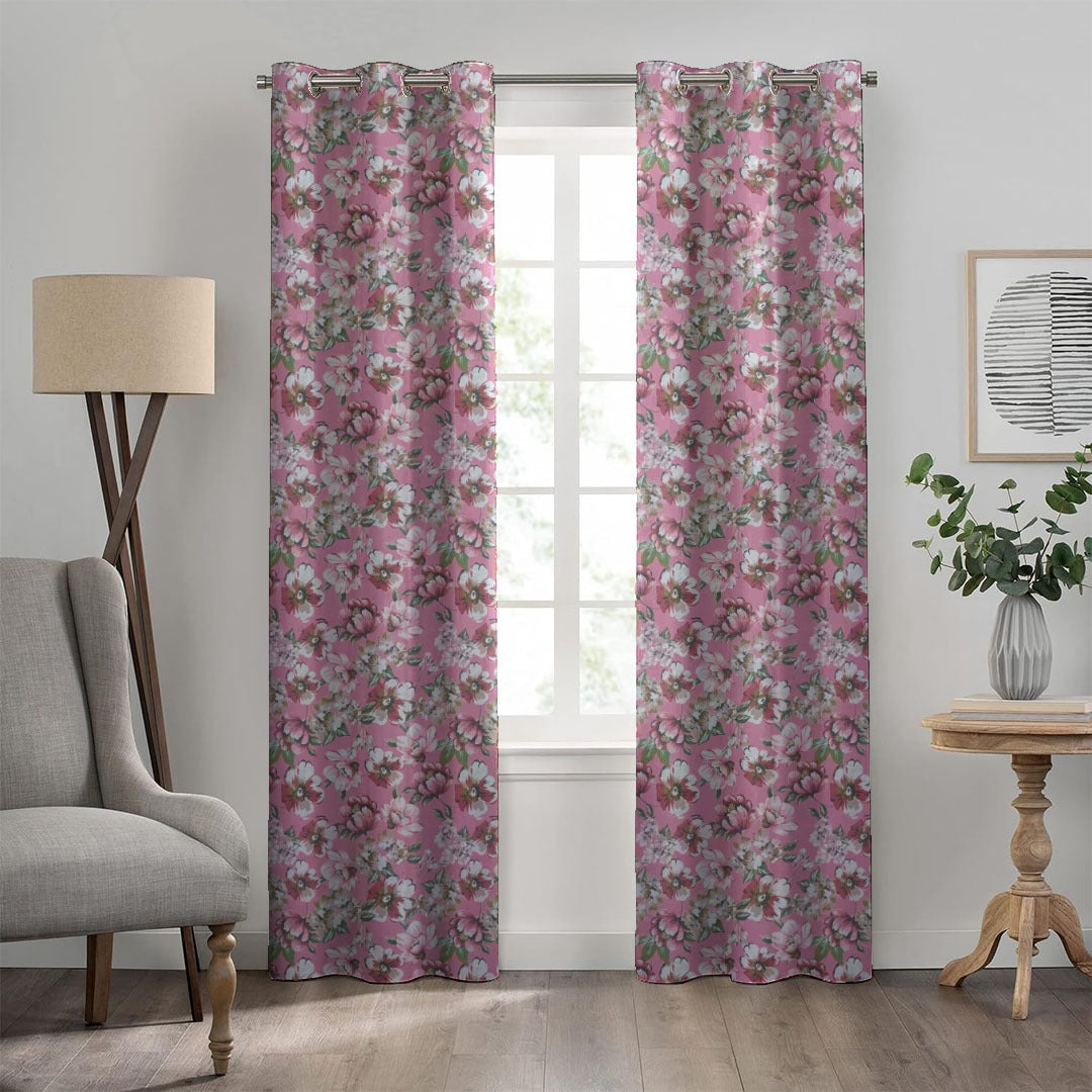 2PC PRINTED CURTAINS WITH LINING - THE GARDEN ROSES