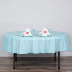 Decorative Cotton Round Tablecloth - Sky Blue