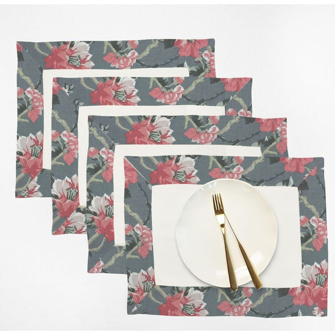 Cotton Dinning Set with Print Bordered- Flowrence