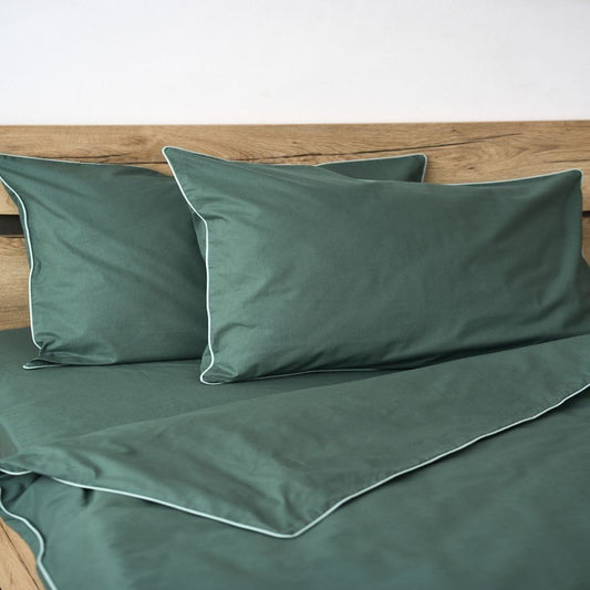 Luxury Satin 400 TC Duvet Cover Set Beige with Piping