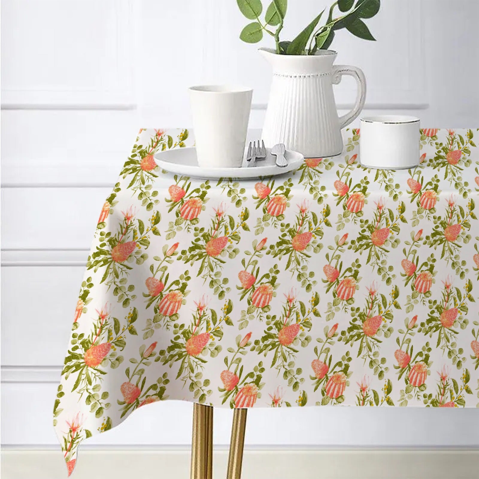 Waterproof Decorative Printed Cotton Table cover - Oranges Roses - 99 Bedding Store