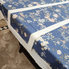 Offwhite Bordered Printed Cotton Reversable Dinning Set -Night Garden