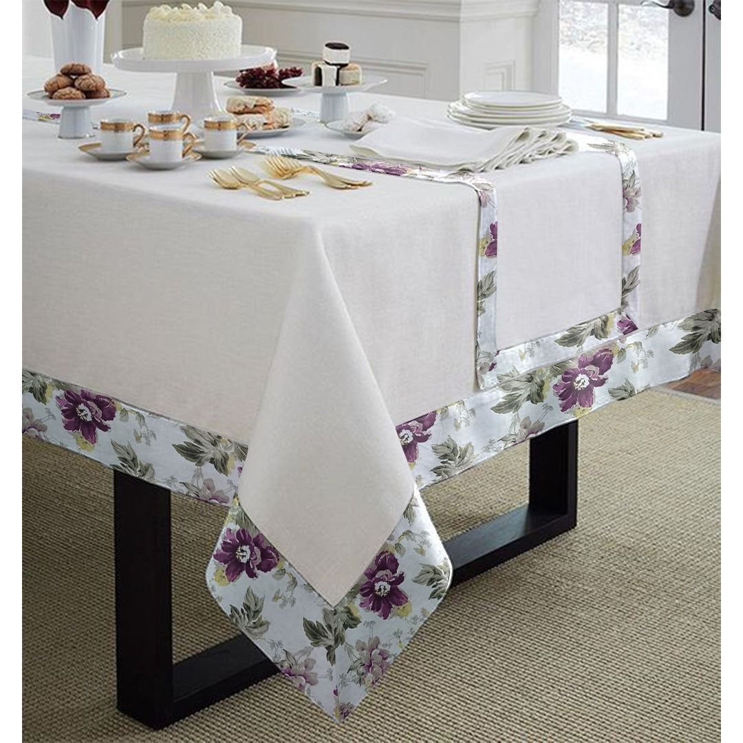 Cotton Tablecloth With Printed Bordered -