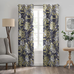 2PC PRINTED CURTAINS WITH LINING - SUNSHINE