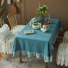 Decorative Cotton Contrast Frilled Table Covers