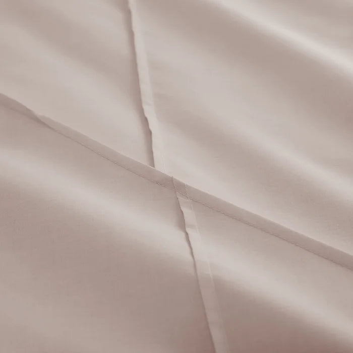 Geometric Pleated Cotton Satin Duvet Cover Set - Blush - 99 Bedding Store