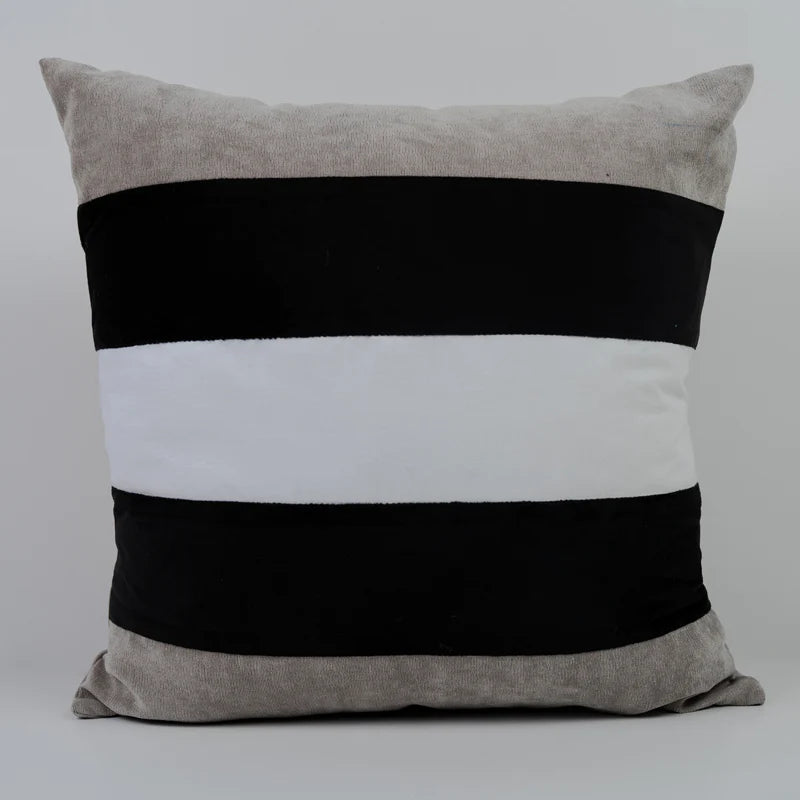 Cabana Strip Cushion Cover Grey and Black - 99 Bedding Store