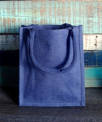 Jute Tote Bag Blue