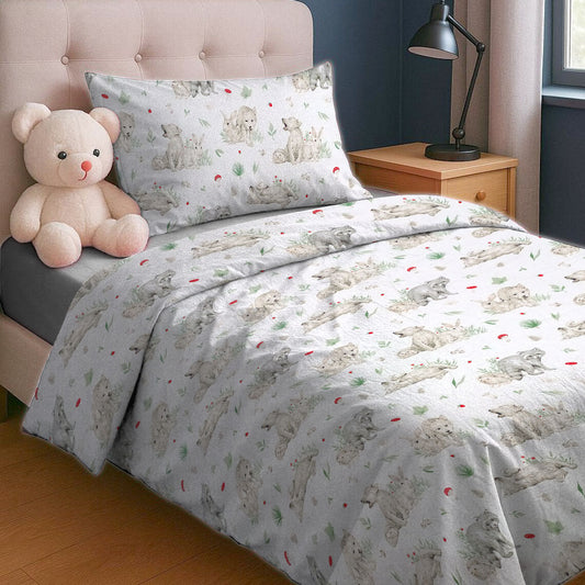 Printed Kids Duvet Cover Set - Woodland Animal