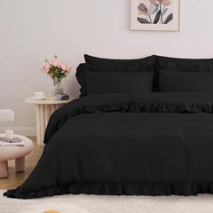 Luxury Cotton Frilled Duvet Cover Set-001