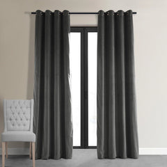 Charcoal Grey Premium Quality Velvet Curtain -1 Panel - 99 Bedding Store