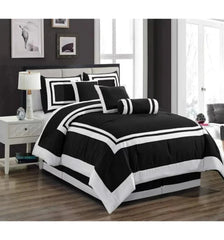 Luxury Ritch Cotton Hotel Style Duvet Cover Set - Black and White - 99 Bedding Store