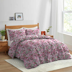 Cotton 250 Tc Printed Duvet Cover set PInk Roses