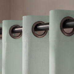 2 PC Plain Dyed Eyelet Curtains with lining- Sage Green