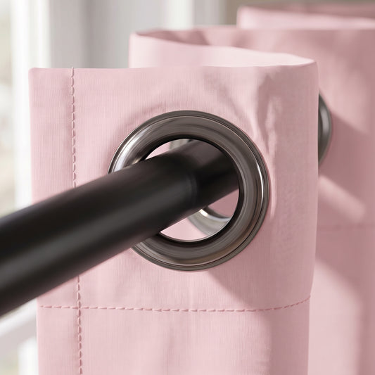 2 PC Plain Dyed Eyelet Curtains with lining- Pink