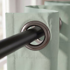 2 PC Plain Dyed Eyelet Curtains with lining- Sage Green