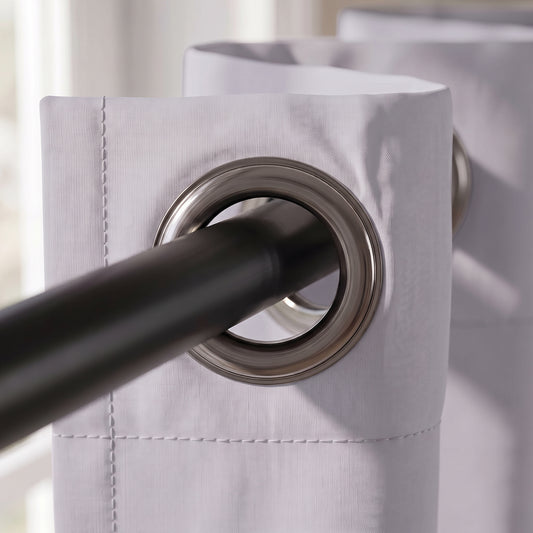 2 PC Plain Dyed Eyelet Curtains with lining-Silver