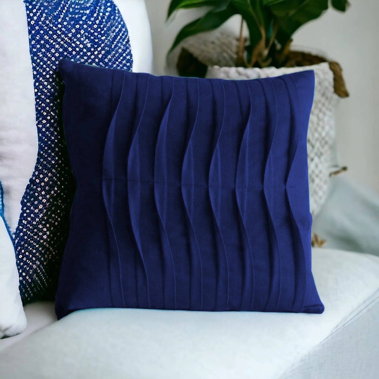 VELVET MID PLEATS CUSHION COVERS - 1 PC - 99 Bedding Store