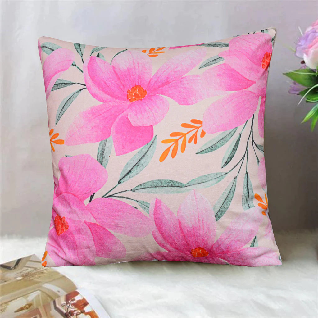 1 pc Rose Pink digital printed Cushion Cover - 99 Bedding Store