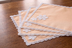 Luxury Cotton Dinning Set With Cute Lace - Beige