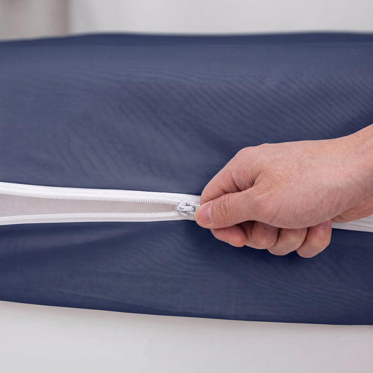100% Cotton Zipper Mattress Cover - Navy