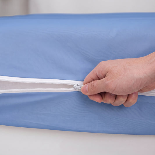100% Cotton Zipper Mattress Cover - Blue