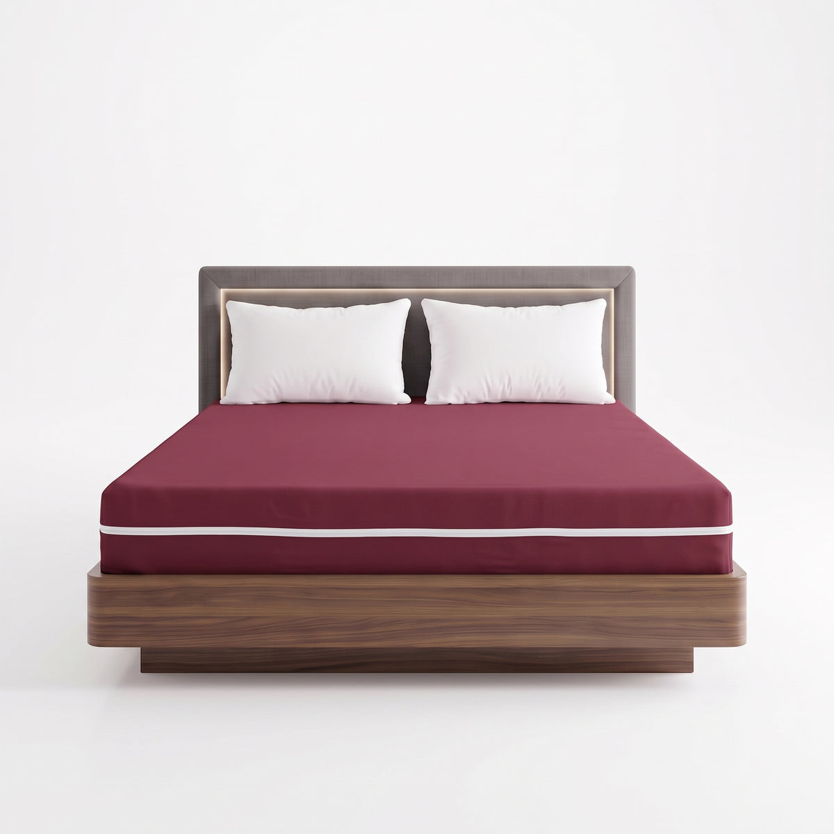100% Cotton Zipper Mattress Cover - Burgundy