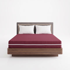 100% Cotton Zipper Mattress Cover - Burgundy