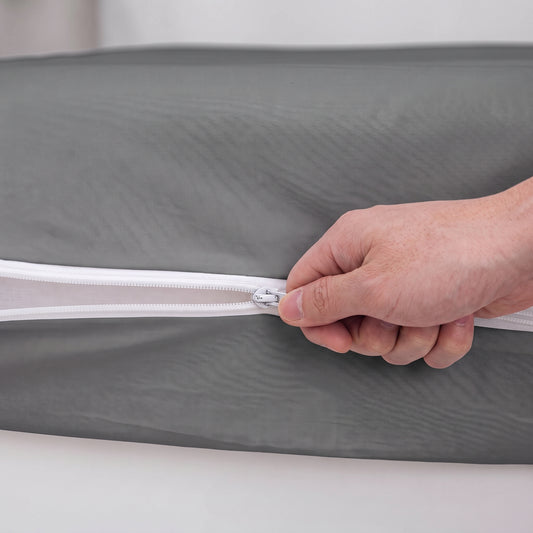 100% Cotton Zipper Mattress Cover - Charcoal Grey