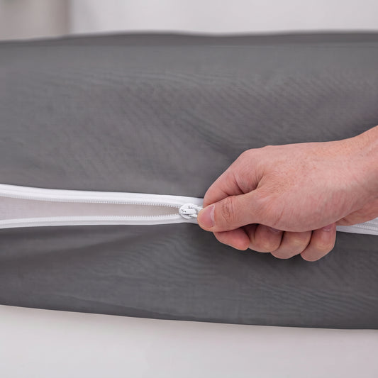 100% Cotton Zipper Mattress Cover - Grey