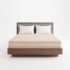 100% Cotton Zipper Mattress Cover - Beige
