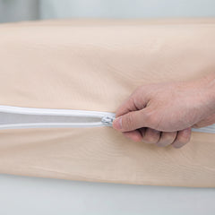 100% Cotton Zipper Mattress Cover - Beige