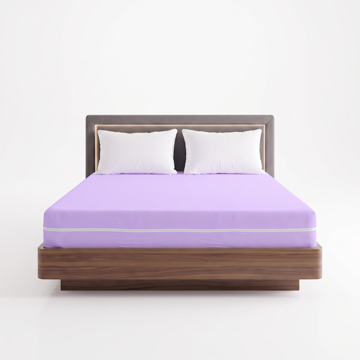 100% Cotton Zipper Mattress Cover - Lilac