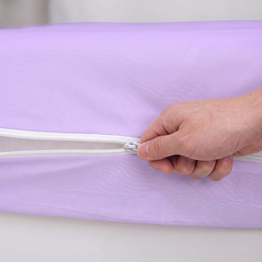 100% Cotton Zipper Mattress Cover - Lilac