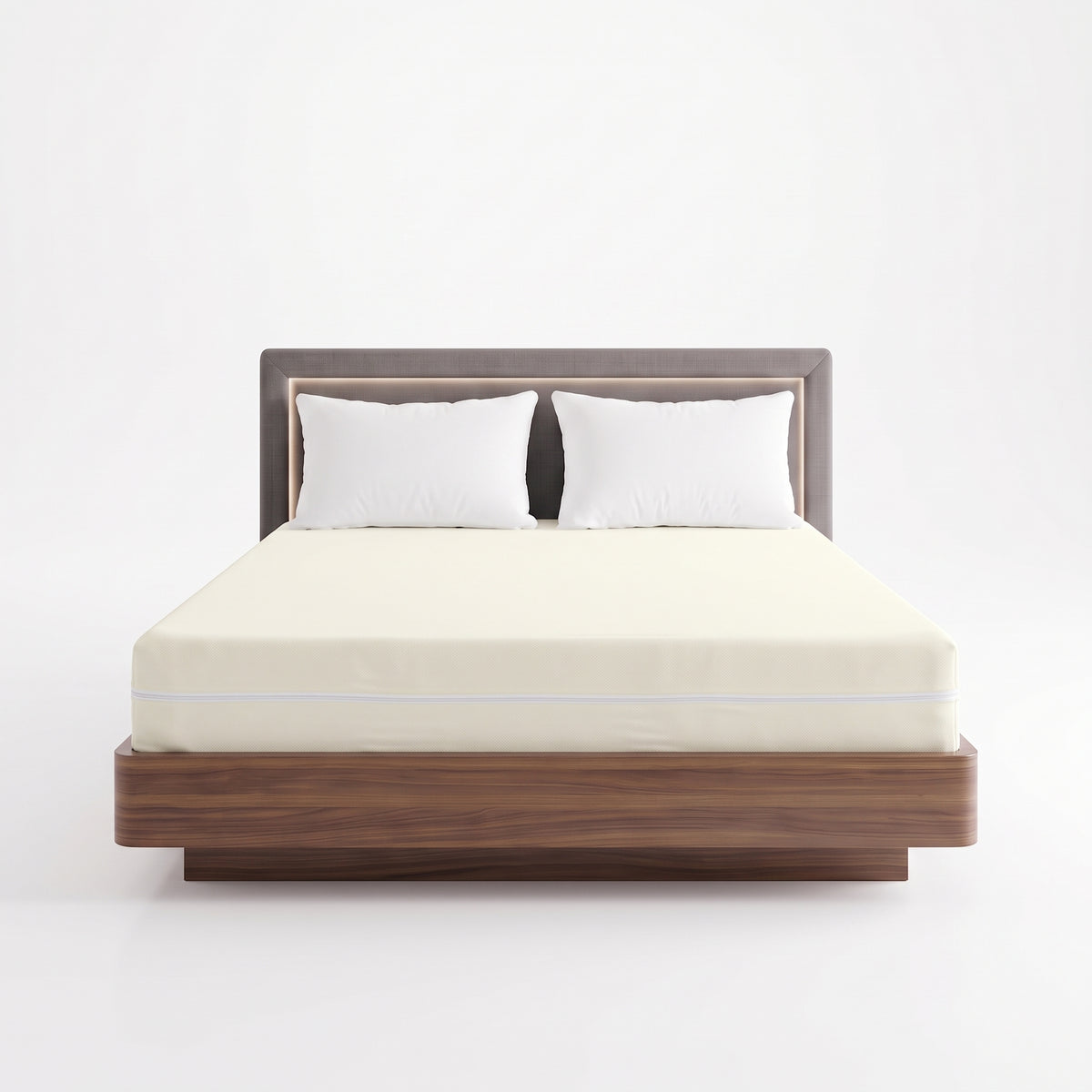 100% Cotton Zipper Mattress Cover - Off White