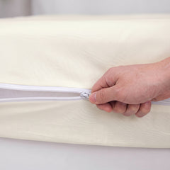 100% Cotton Zipper Mattress Cover - Off White