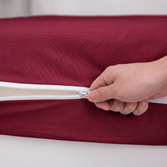 100% Cotton Zipper Mattress Cover - Red
