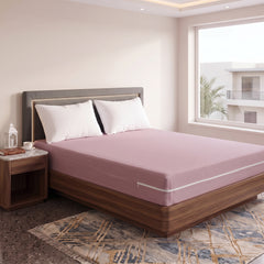 100% Cotton Zipper Mattress Cover - Rose Wood