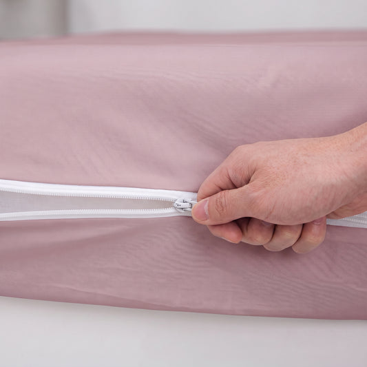 100% Cotton Zipper Mattress Cover - Rose Wood