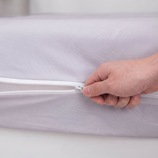 100% Cotton Zipper Mattress Cover - Silver