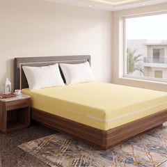 100% Cotton Zipper Mattress Cover - Yellow