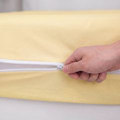 100% Cotton Zipper Mattress Cover - Yellow