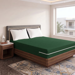 100% Cotton Zipper Mattress Cover - Emerald Green